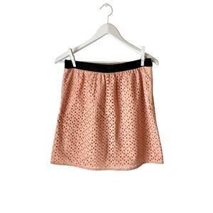 Loft Pink Eyelet Mini Skirt Size 6 Petite